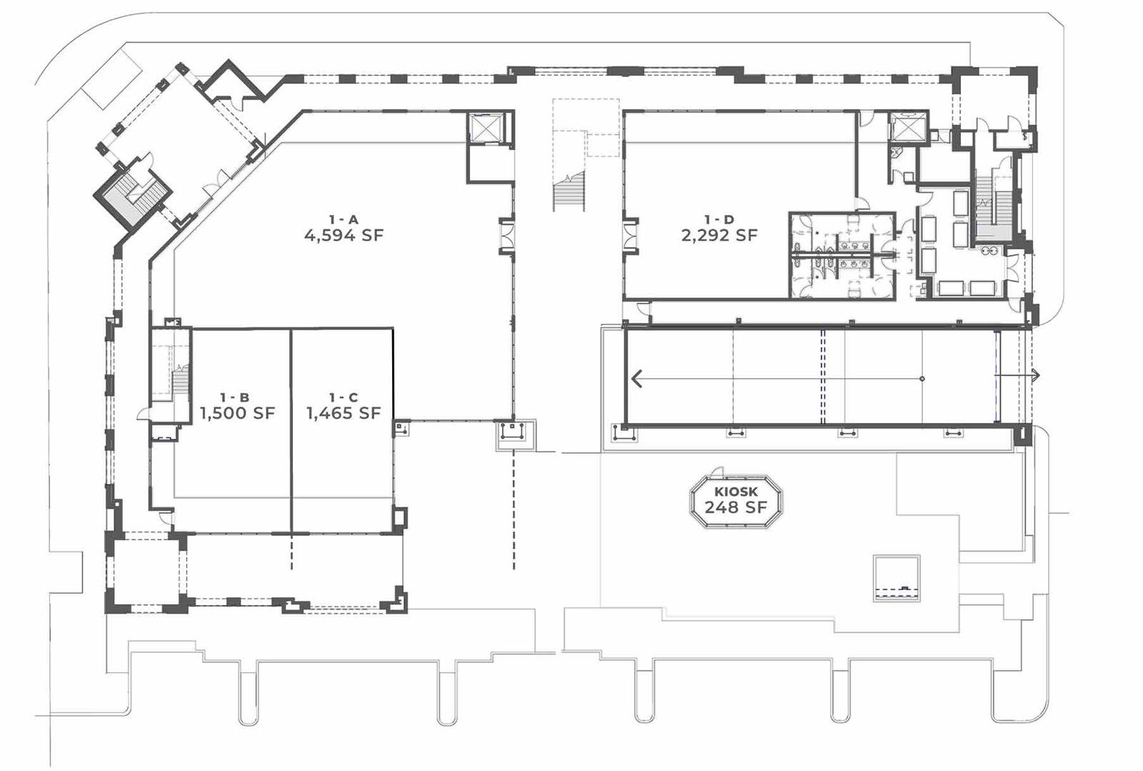 Bolsa Row Terrace ground level floor plan