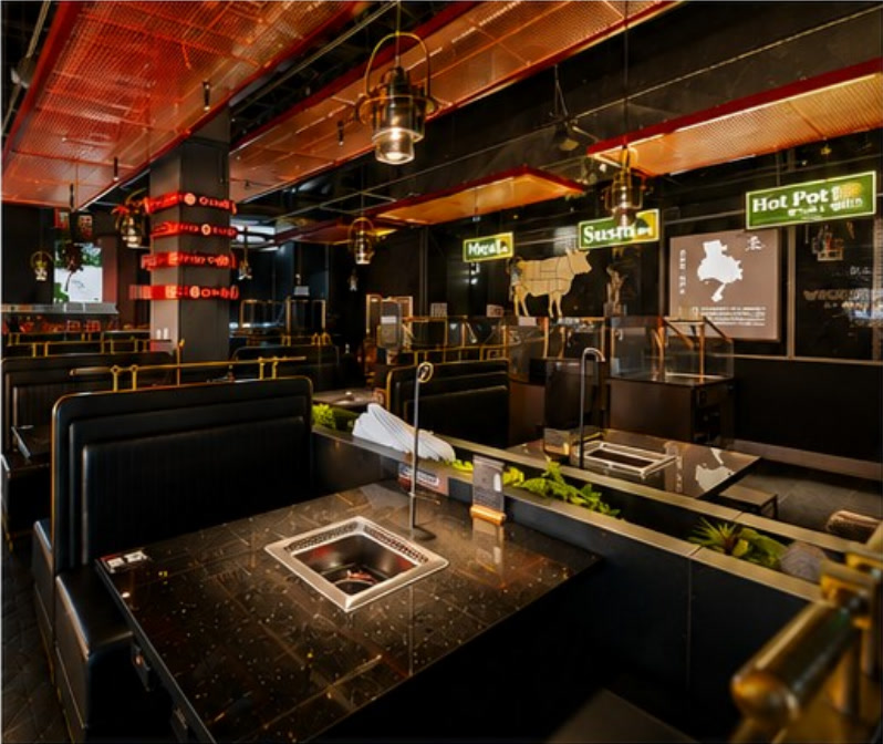 Wagyu Master Shabu House dining area and hot pot tables